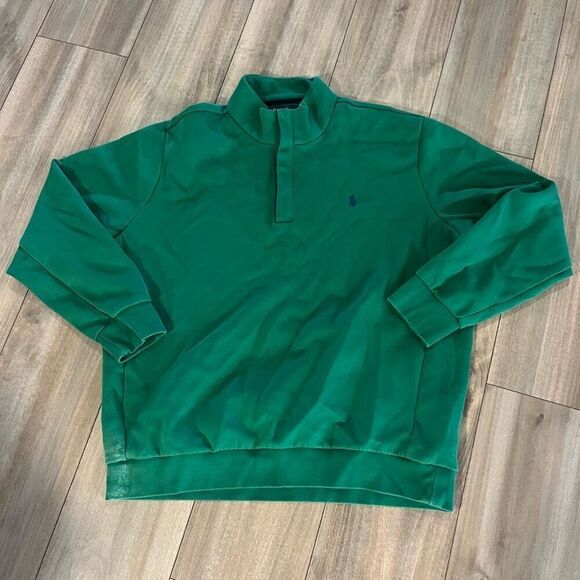 Polo Ralph Lauren Green‎ Performance Quarterzip Sweater Men XL - Picture 1 of 6